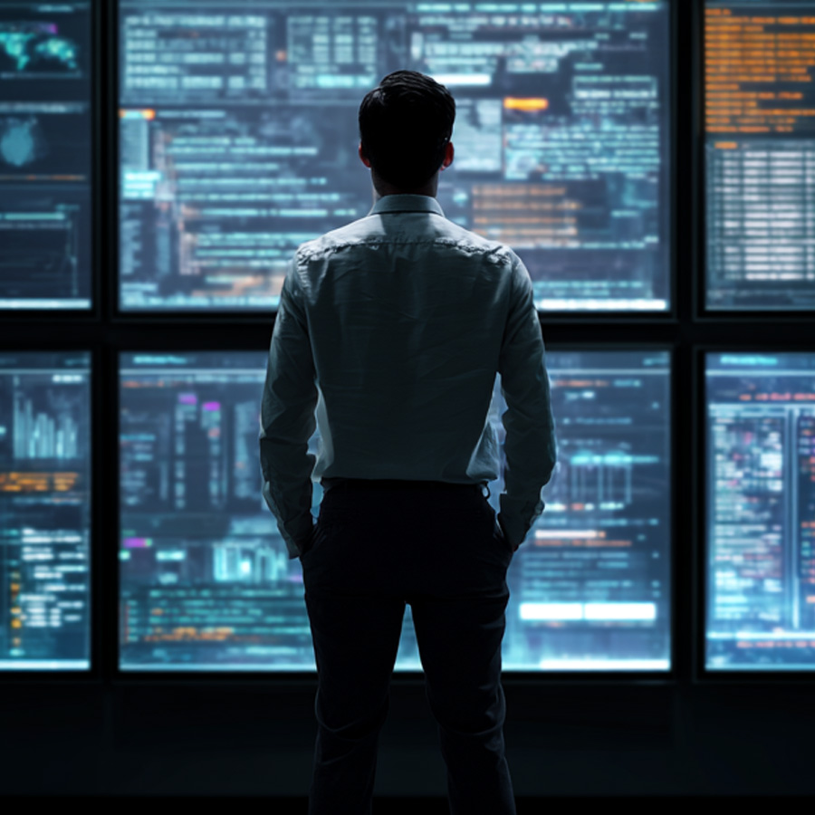 Profissional analisando dados para identificar desafios e oportunidades com AI Agents